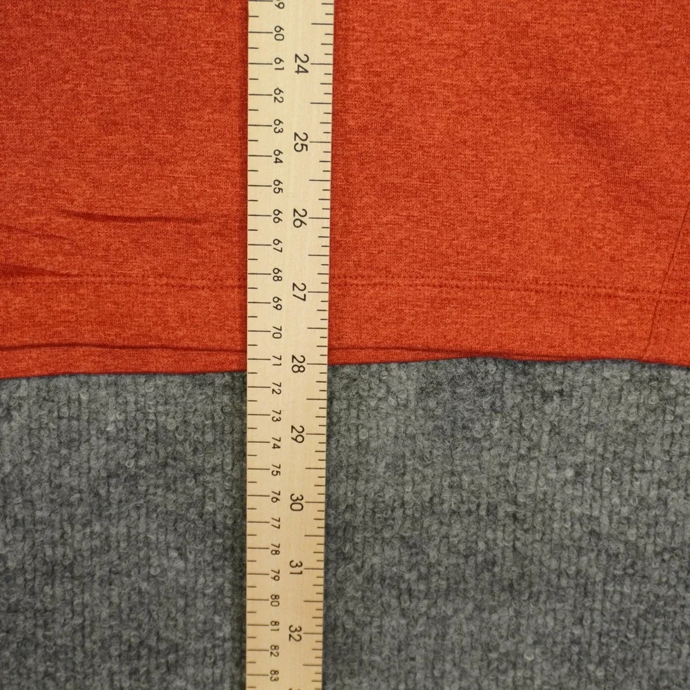 The North Face Pullover Men XL Orange Quarter Zip Heathered Activewear Pocket